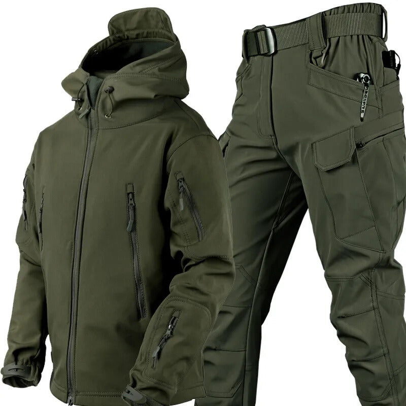 Waterproof Windproof Fleece-Lined Outdoor Jacket and Pants Set 12