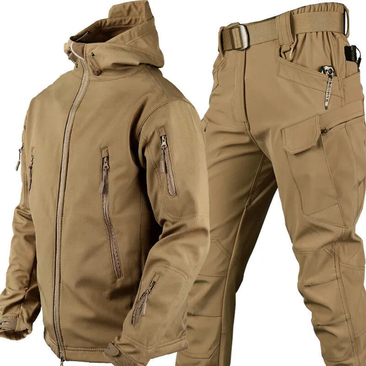 Waterproof Windproof Fleece-Lined Outdoor Jacket and Pants Set 15