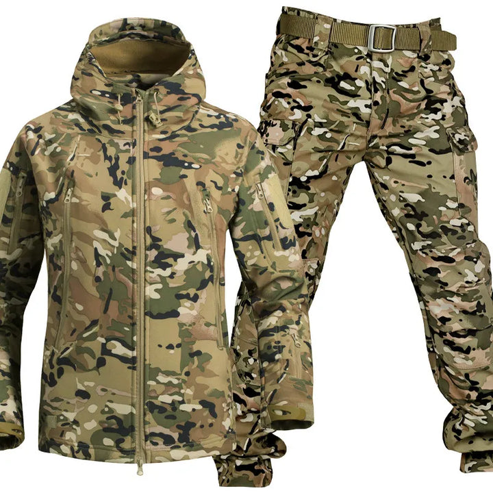 Waterproof Windproof Fleece-Lined Outdoor Jacket and Pants Set 20